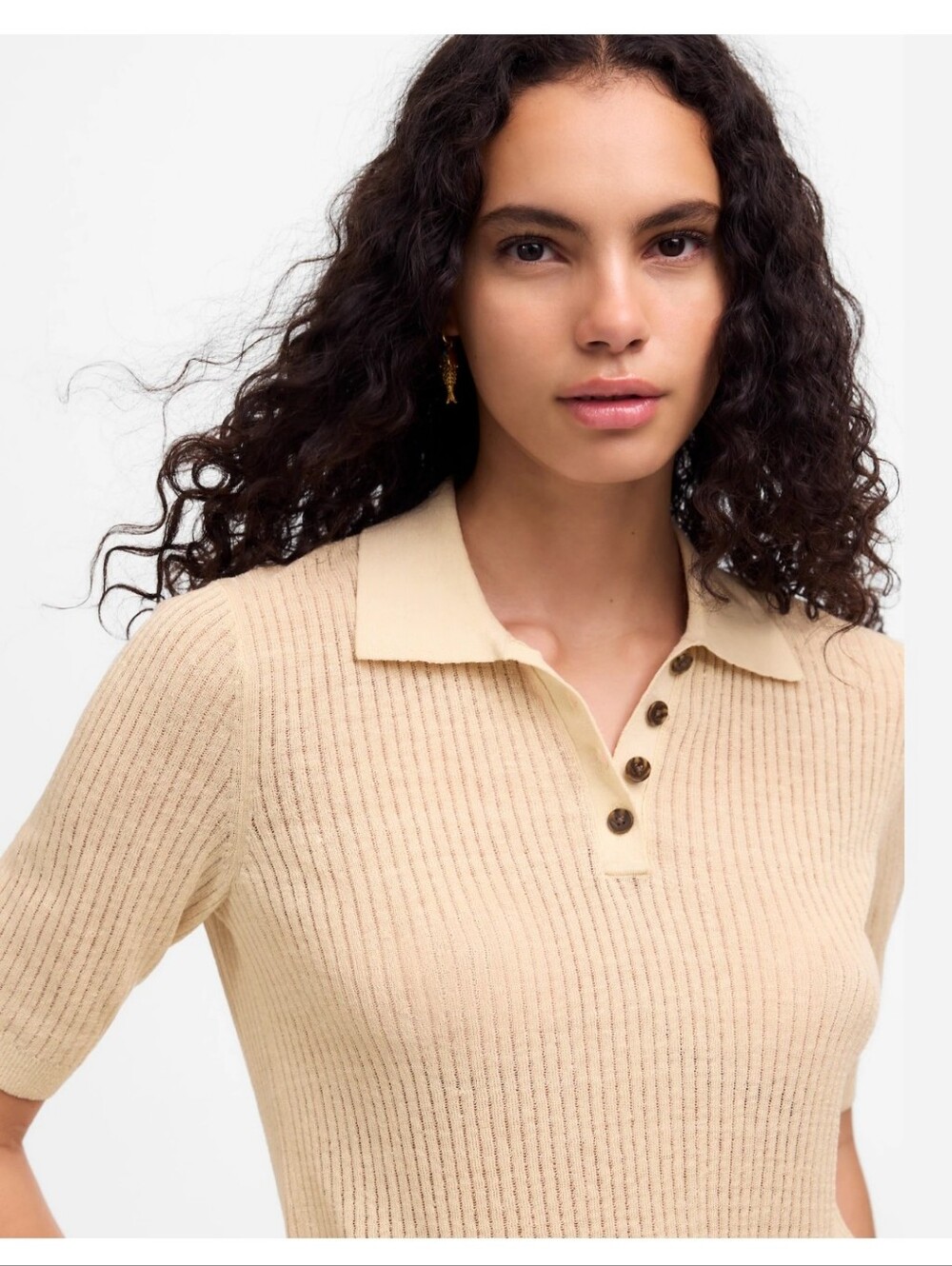Madewell Short-Sleeve Polo Sweater Tee